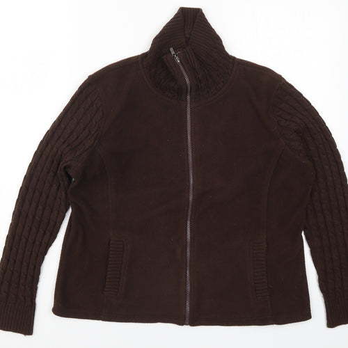 Klass Womens Brown  Fleece Jacket  Size L