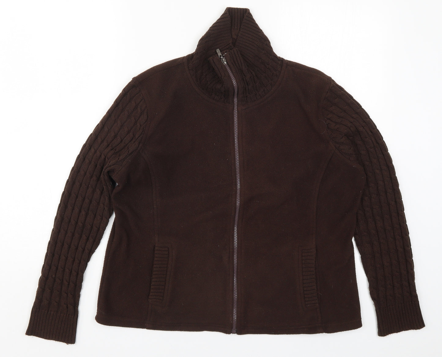 Klass Womens Brown  Fleece Jacket  Size L