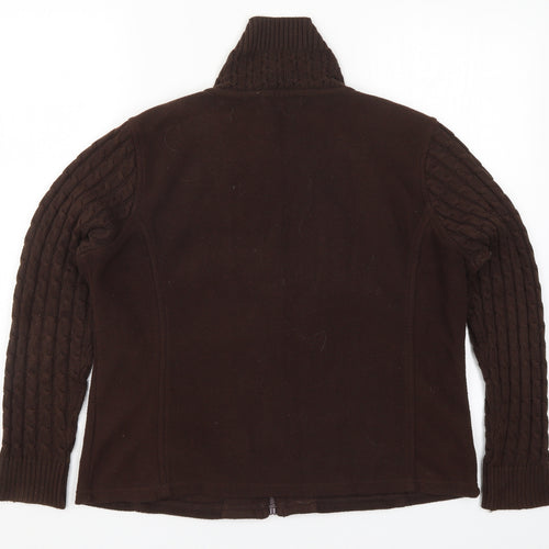 Klass Womens Brown  Fleece Jacket  Size L