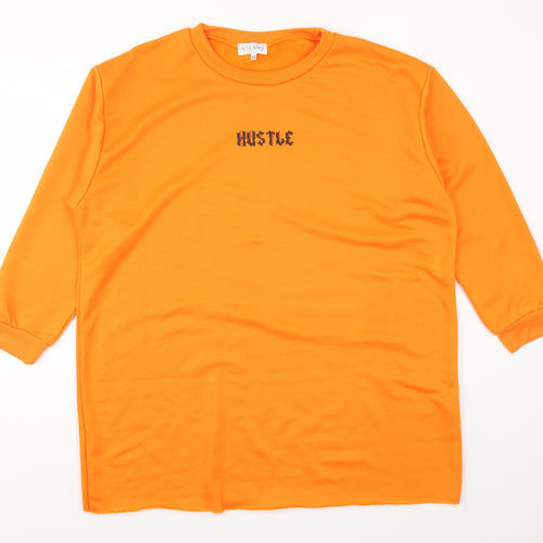 In the Style Womens Orange   Pullover Sweatshirt Size 12  - Hustle