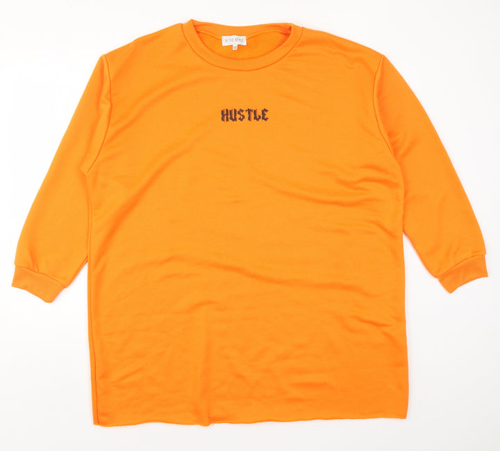 In the Style Womens Orange Pullover Sweatshirt Size 12 - Hustle