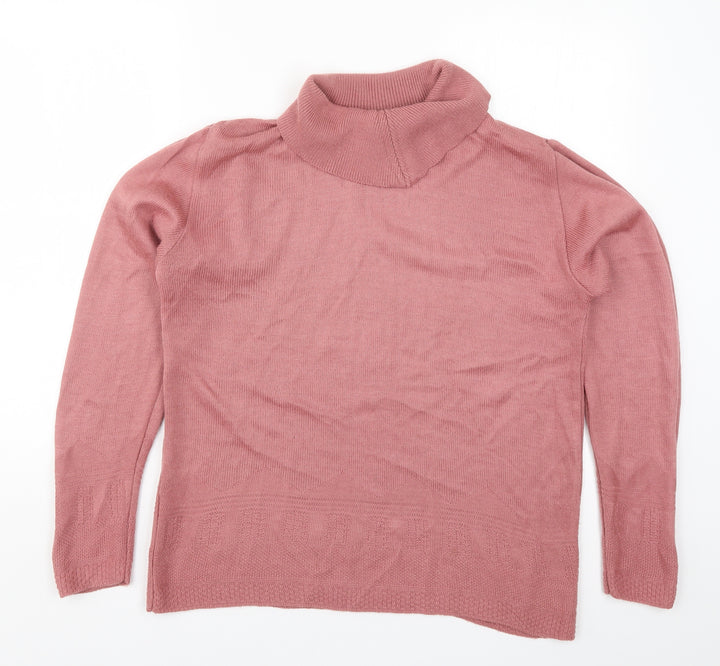 Damart Womens Pink Knit Pullover Jumper Size 14