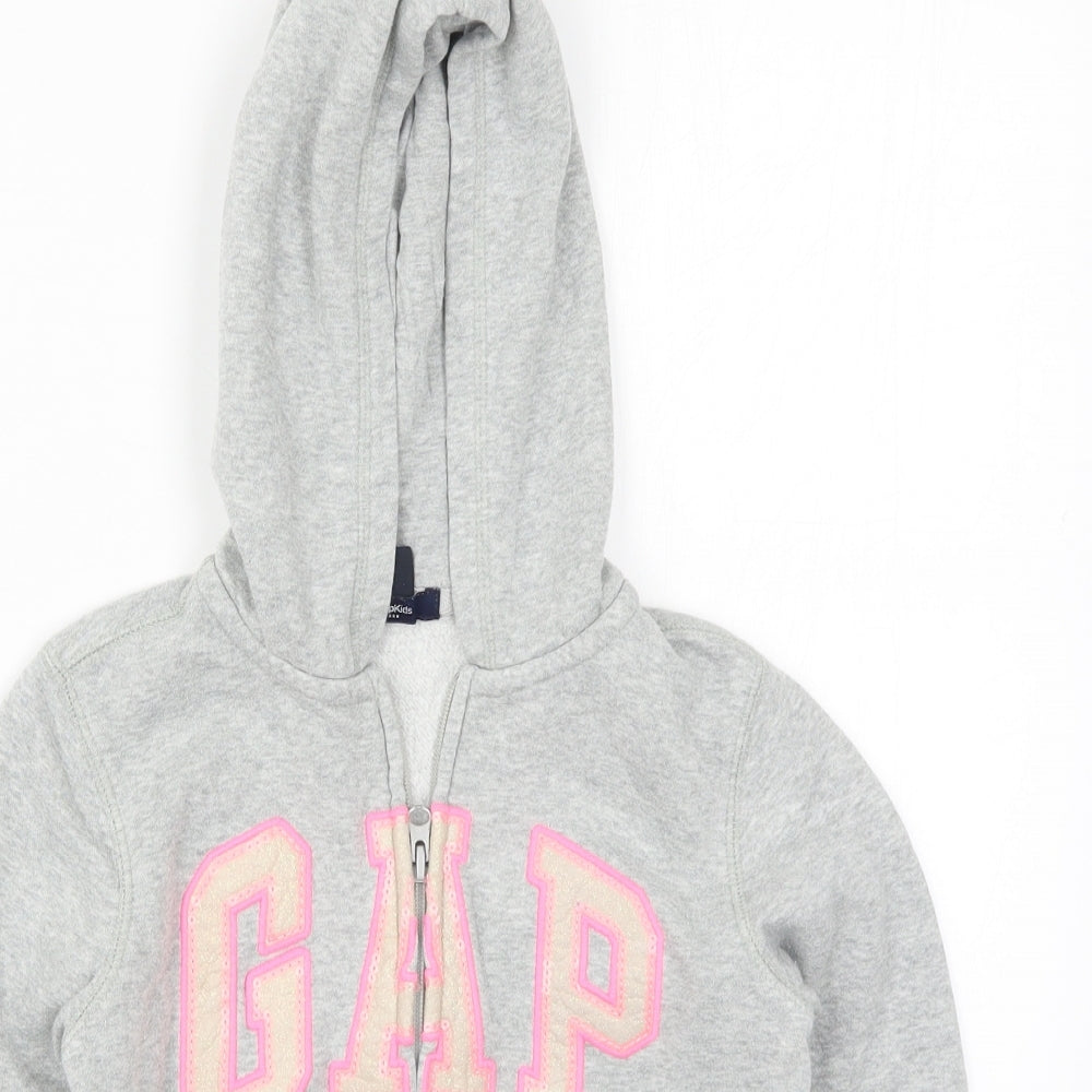 Gap Girls Grey   Full Zip Hoodie Size 8 Years