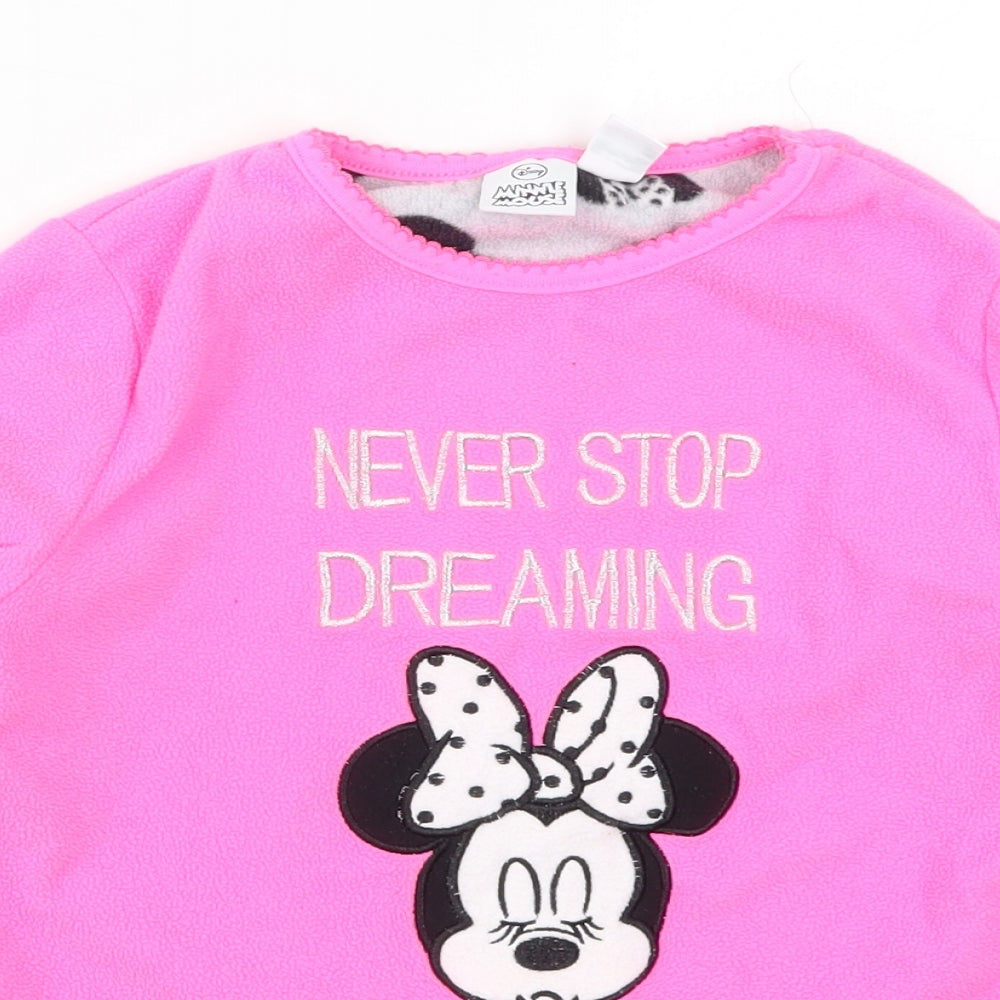 Primark Girls Pink Solid  Top Pyjama Top Size 8-9 Years  - Never Stop Dreaming Minnie Mouse