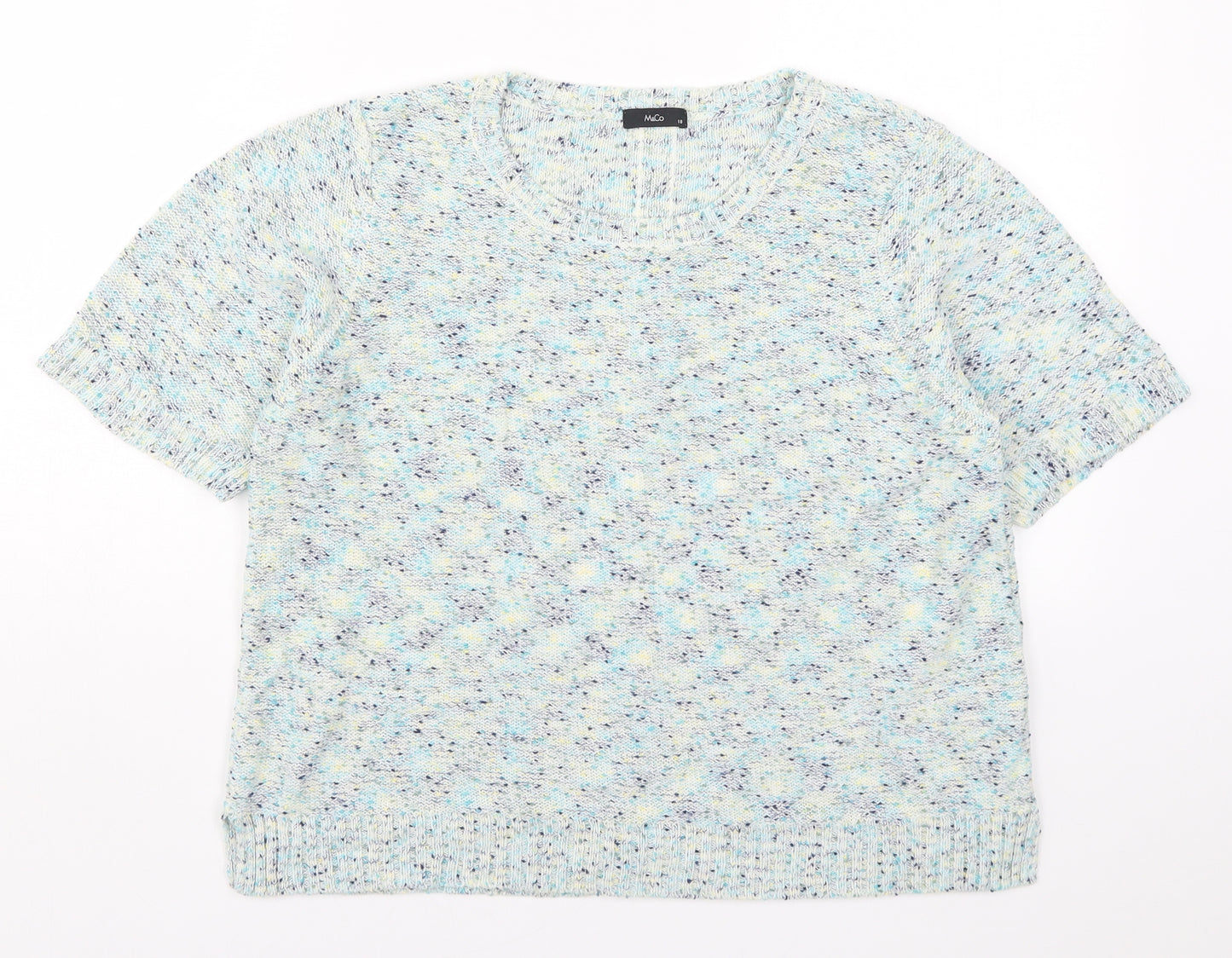 M&Co Womens Blue  Knit Pullover Jumper Size 18