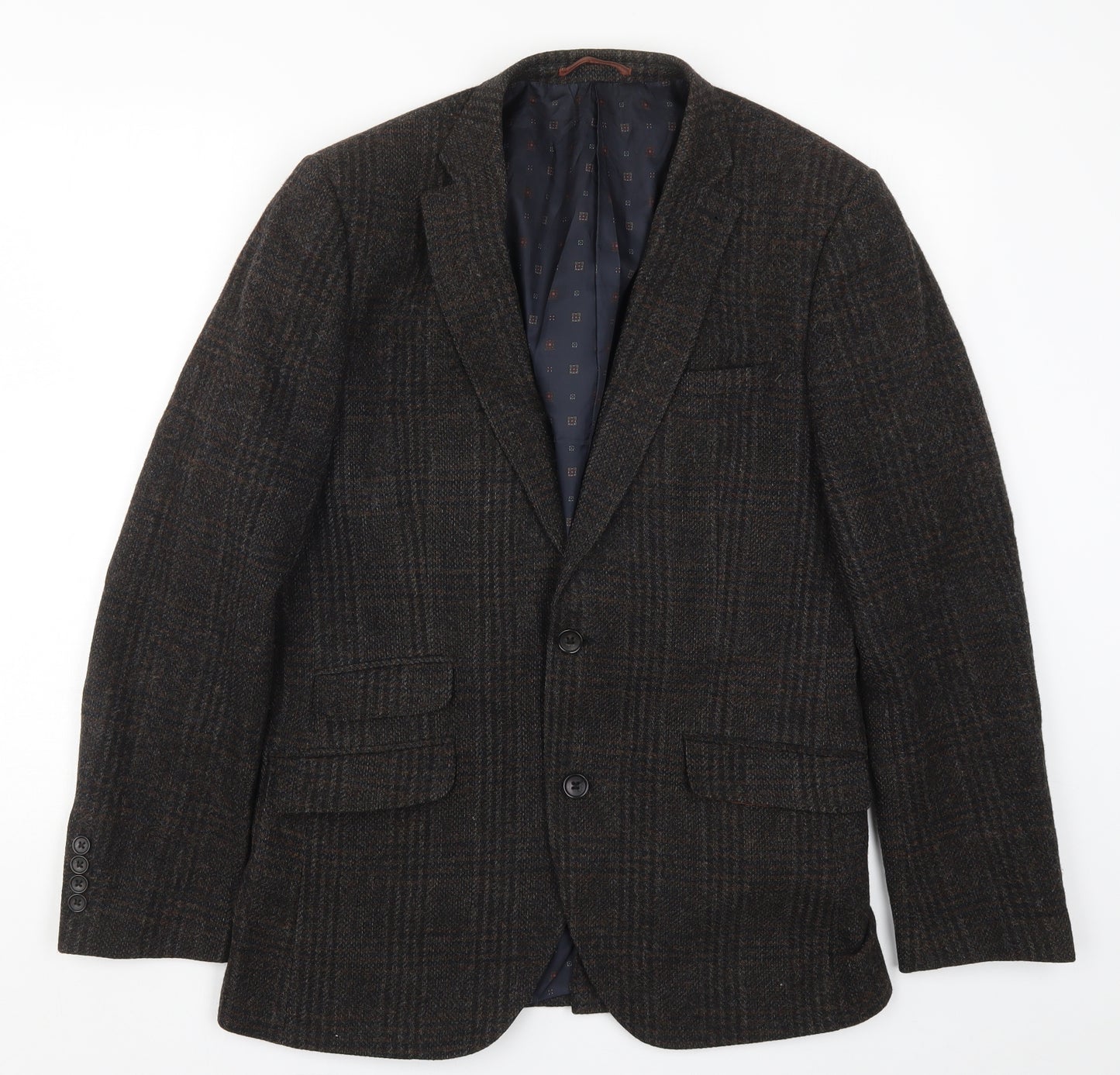 NEXT Mens Brown Check  Jacket Suit Jacket Size 40