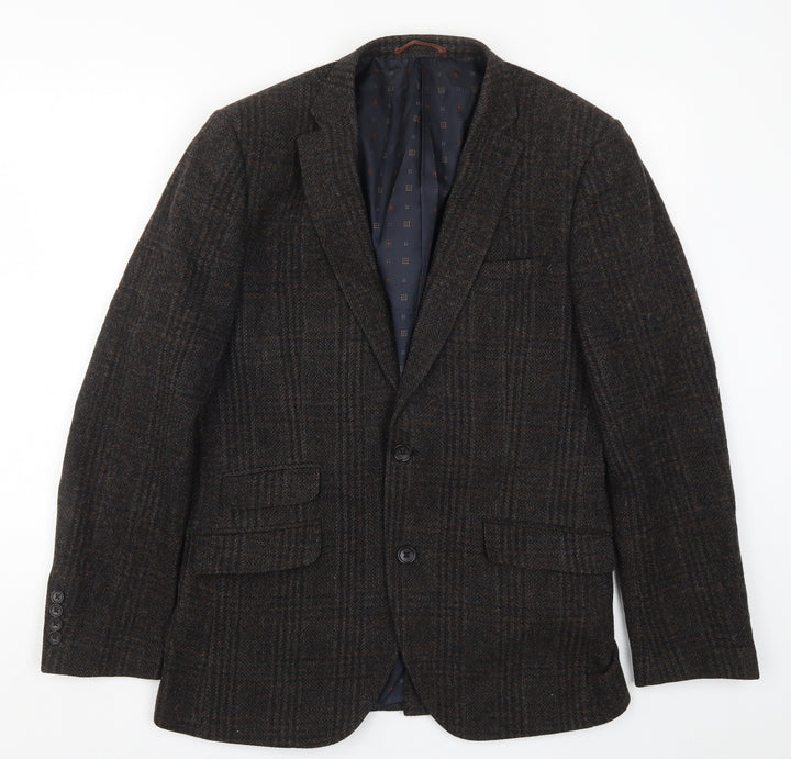 NEXT Mens Brown Check  Jacket Suit Jacket Size 40