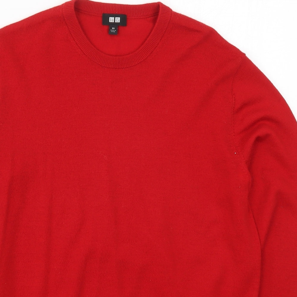 Uniqlo Mens Red  Knit Pullover Jumper Size XS