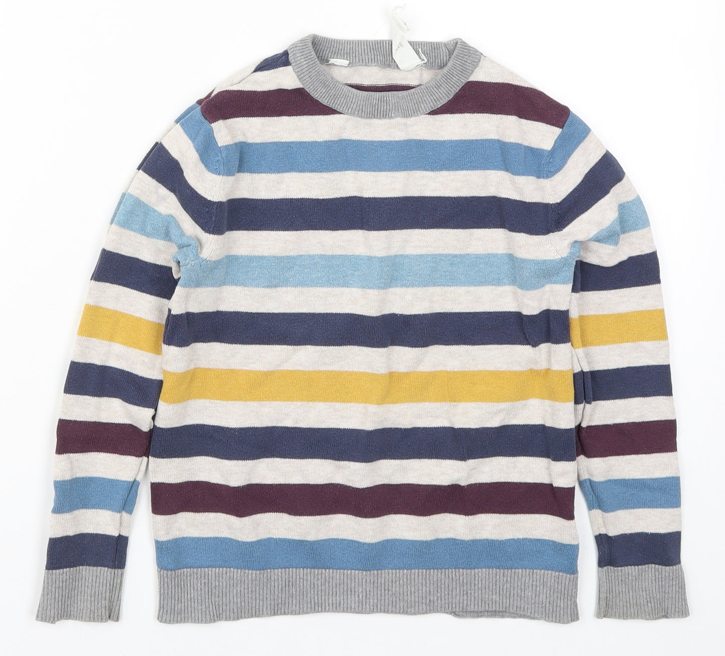 H&M Boys Multicoloured Striped Knit Pullover Jumper Size 7-8 Years