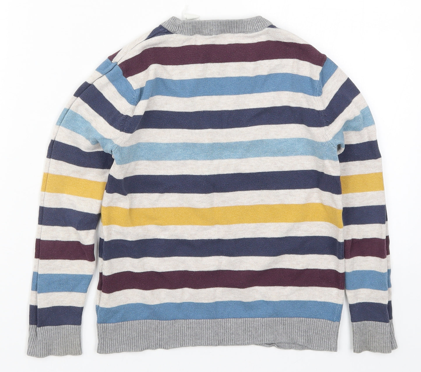 H&M Boys Multicoloured Striped Knit Pullover Jumper Size 7-8 Years