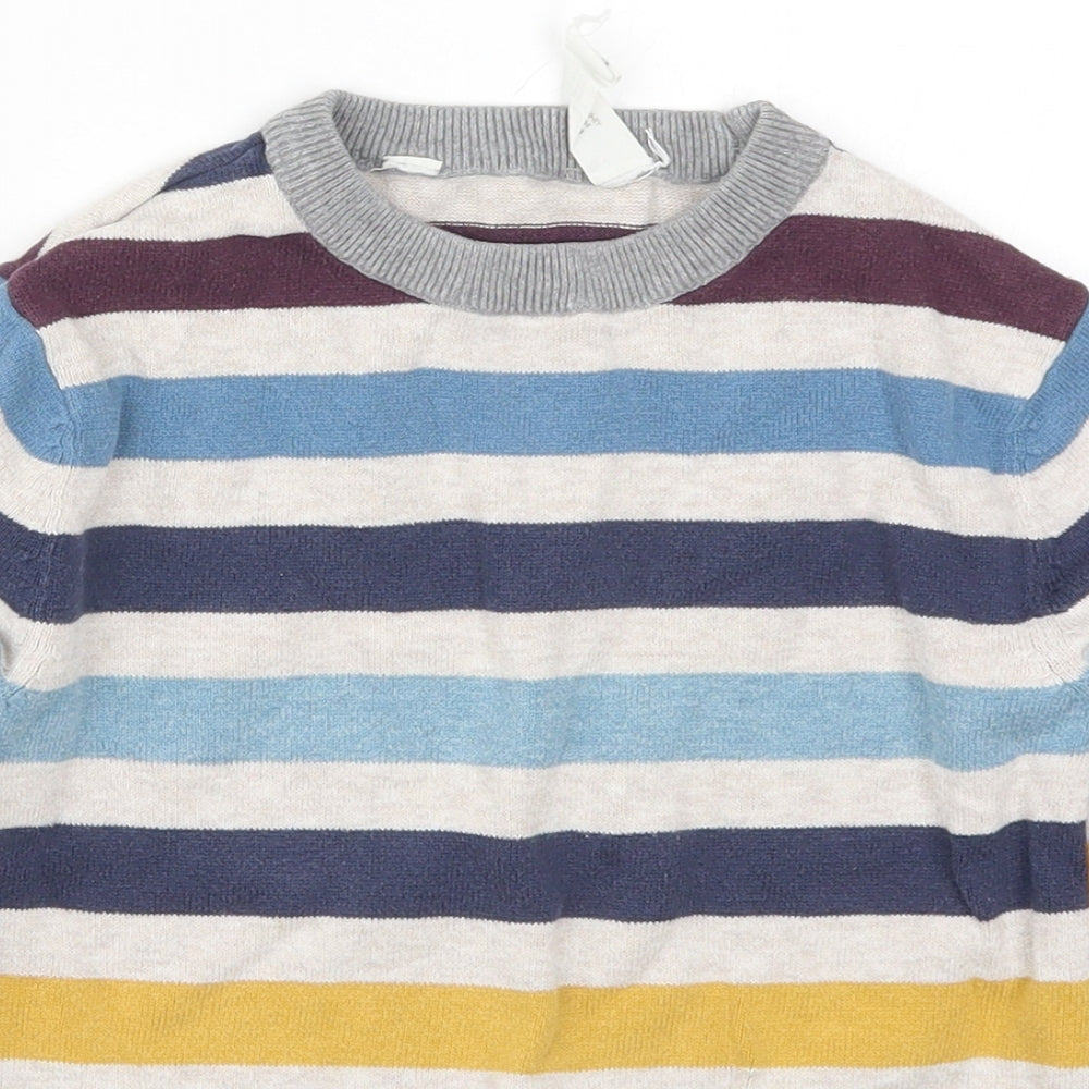 H&M Boys Multicoloured Striped Knit Pullover Jumper Size 7-8 Years