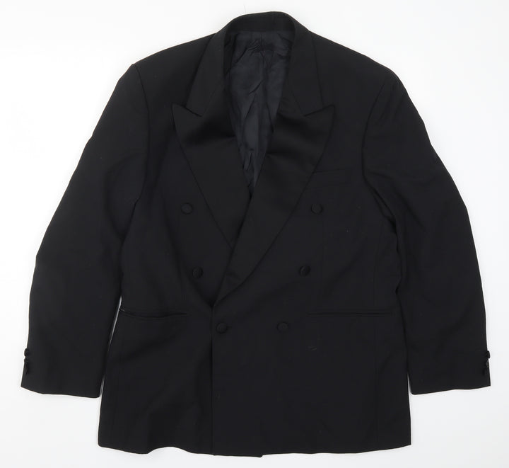 Preworn Mens Black Jacket Suit Jacket Size 42