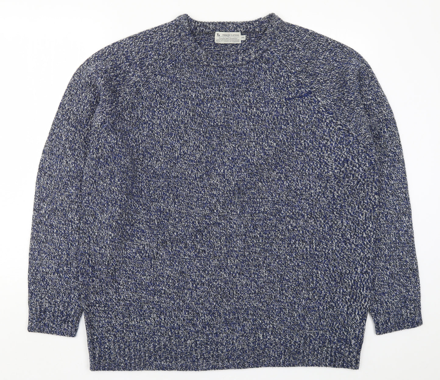 TU Mens Blue  Knit Pullover Jumper Size 2XL
