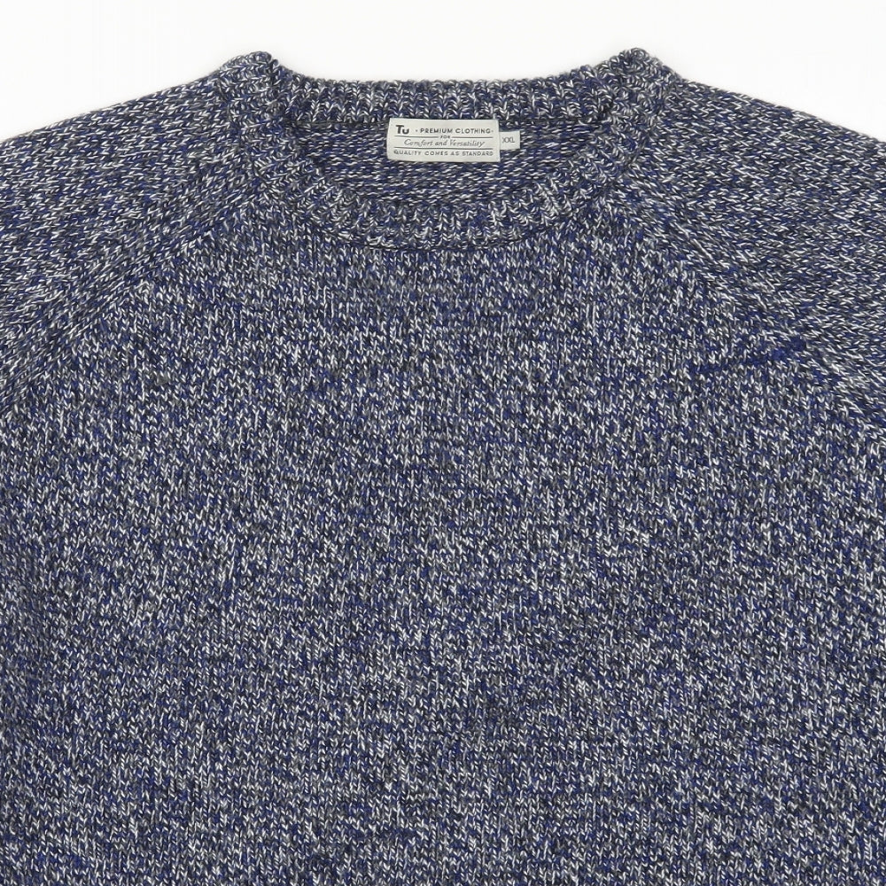 TU Mens Blue  Knit Pullover Jumper Size 2XL