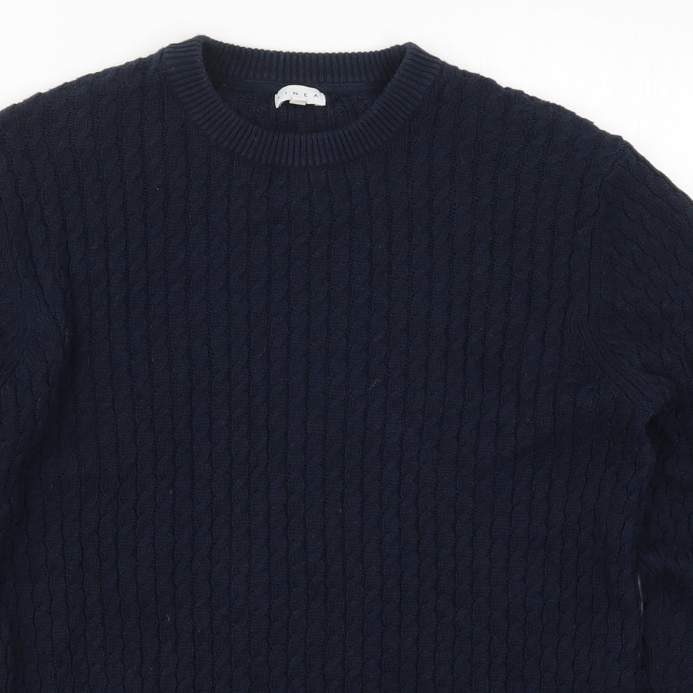 Linea Mens Blue  Knit Pullover Jumper Size M
