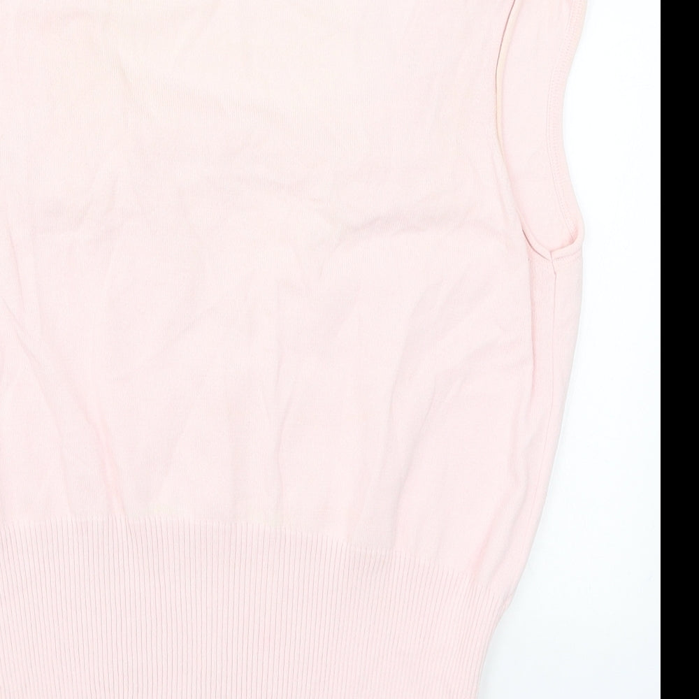 Style Collection Womens Pink   Basic T-Shirt Size 14  - Fabric Flowers