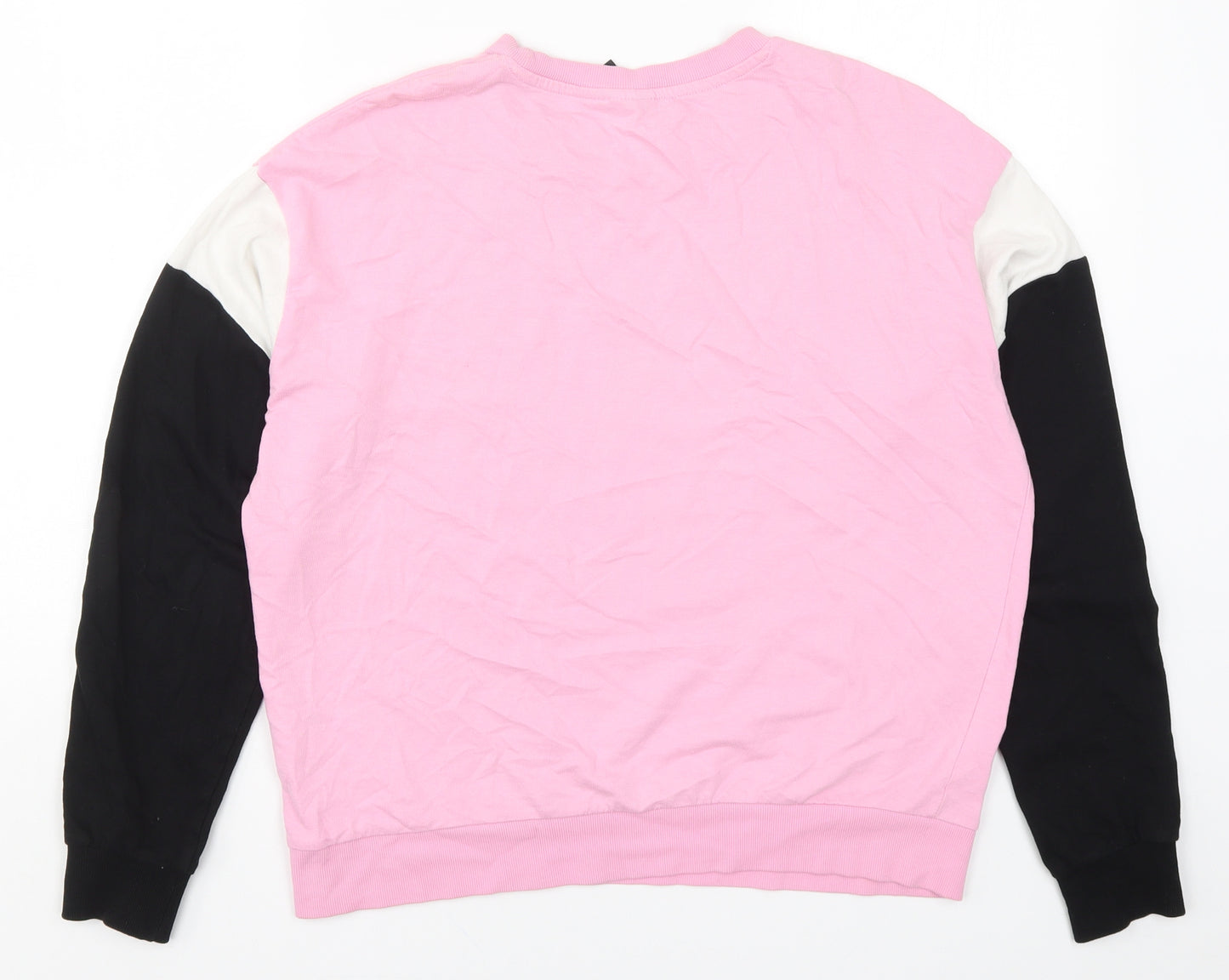 H&M Womens Pink Colourblock  Pullover Sweatshirt Size M