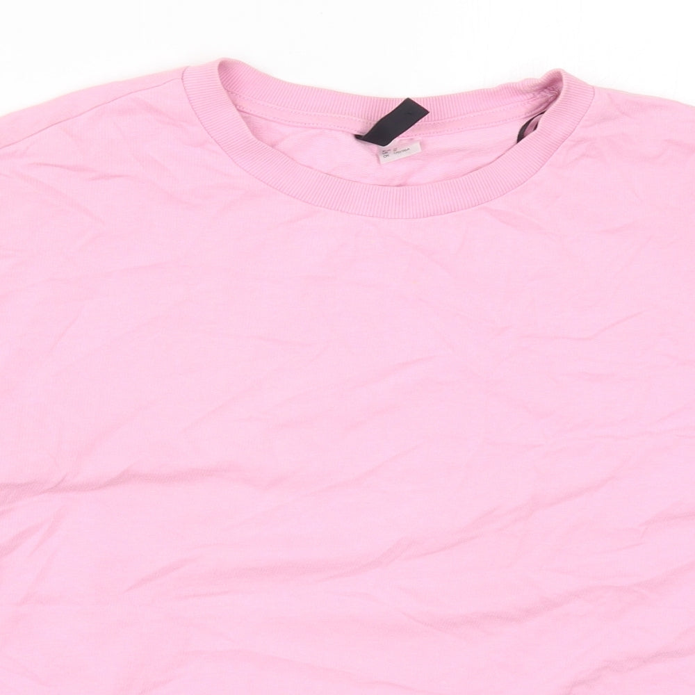 H&M Womens Pink Colourblock  Pullover Sweatshirt Size M