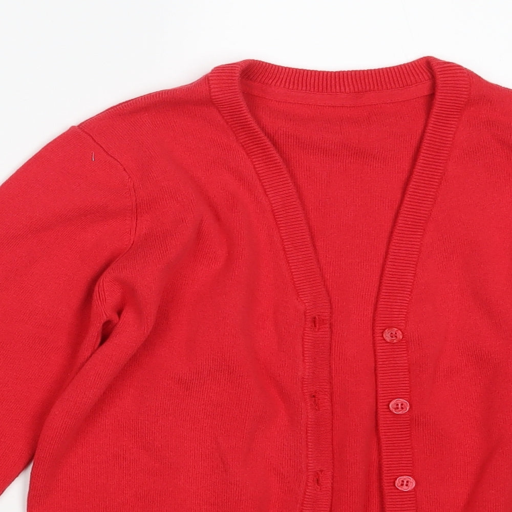 Nutmeg Girls Red   Cardigan Jumper Size 12-13 Years