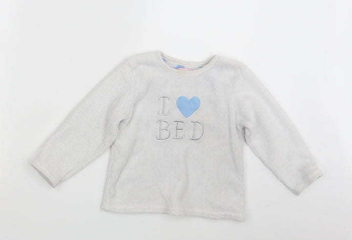Young Dimension Girls White Pullover Jumper Size 4-5 Years - I love Bed
