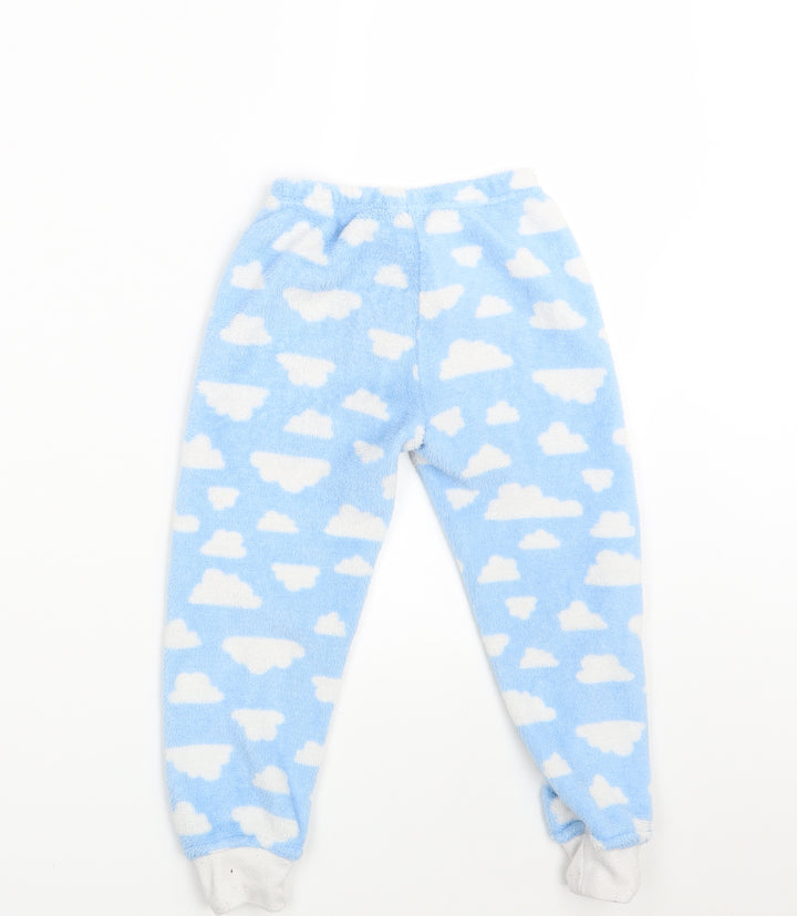 Young Dimension Girls Blue Colourblock  Sweatpants Trousers One Size - Waist 18in; Inside  leg 17in