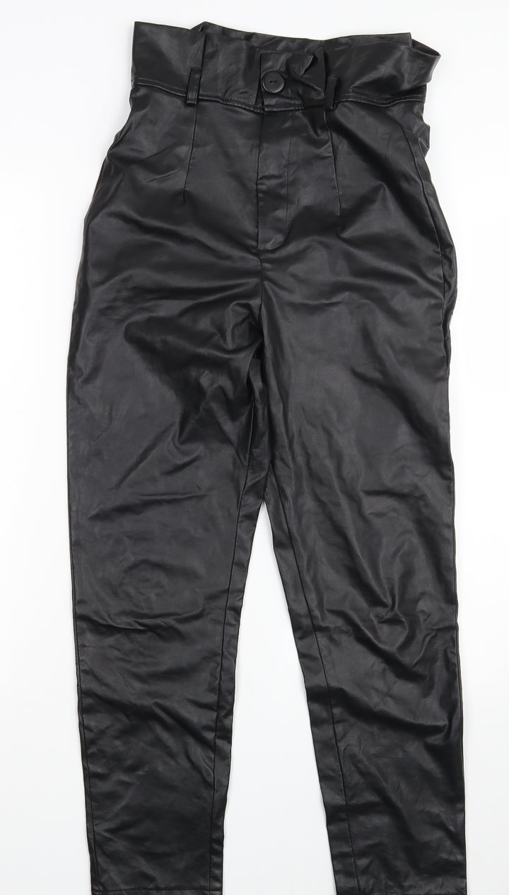 PRETTYLITTLETHING Womens Black   Trousers  Size 8 L27 in