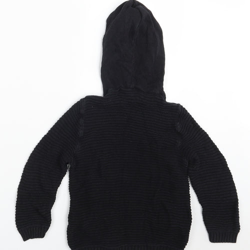 M & Co. Girls Black  Knit Pullover Hoodie Size 7-8 Years