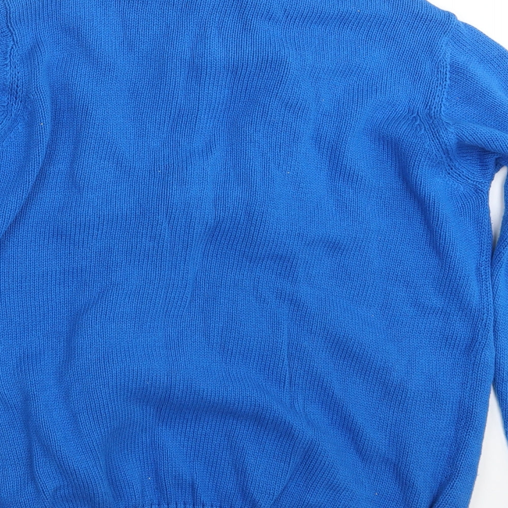 Isle Womens Blue  Knit Full Zip Jumper Size 14