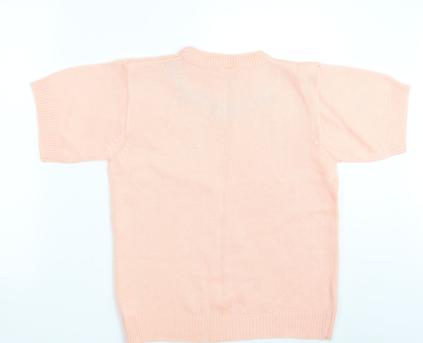 Compliments  Womens Pink Floral Knit Pullover Jumper Size 12