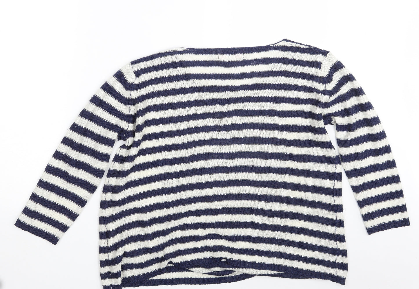 Julipa Womens Blue Striped  Pullover Sweatshirt Size 16