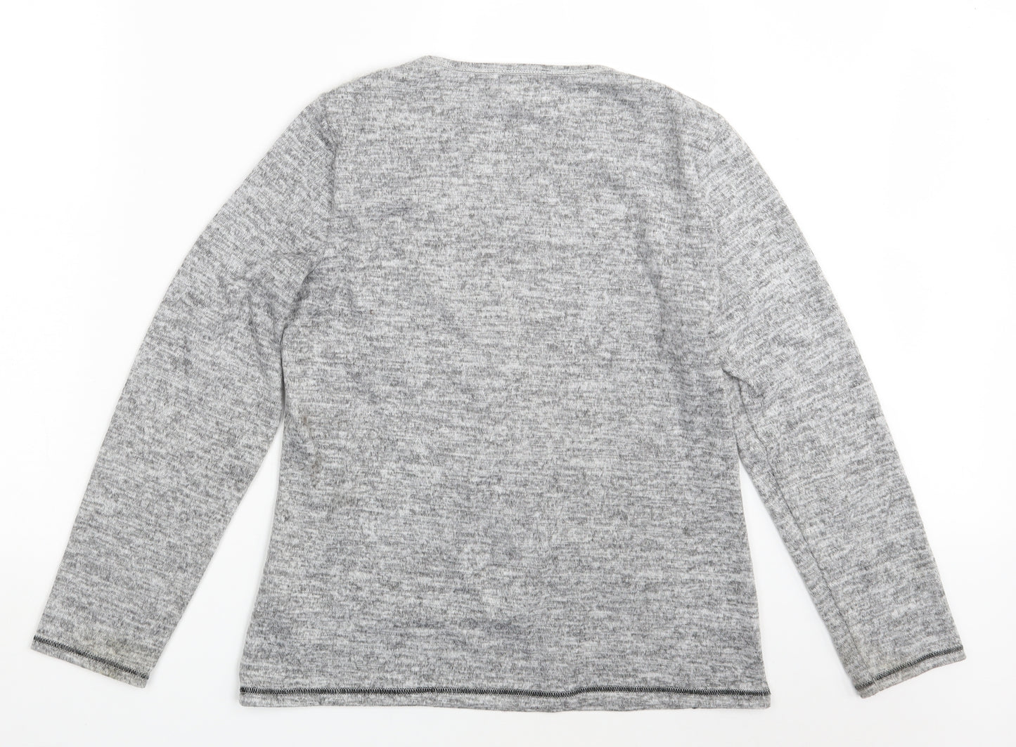Kalisson Womens Grey Floral  Pullover Sweatshirt Size XL
