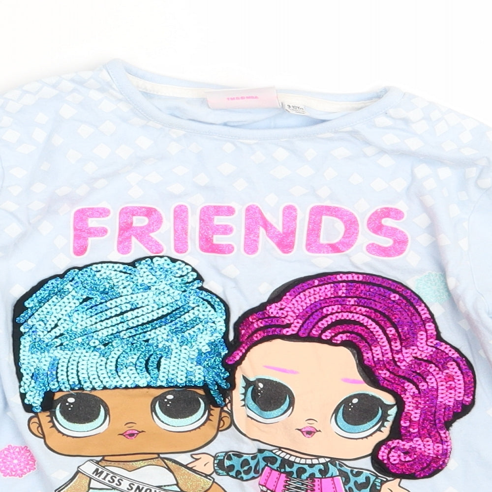 Lol Surprise! Girls Blue   Basic T-Shirt Size 9-10 Years