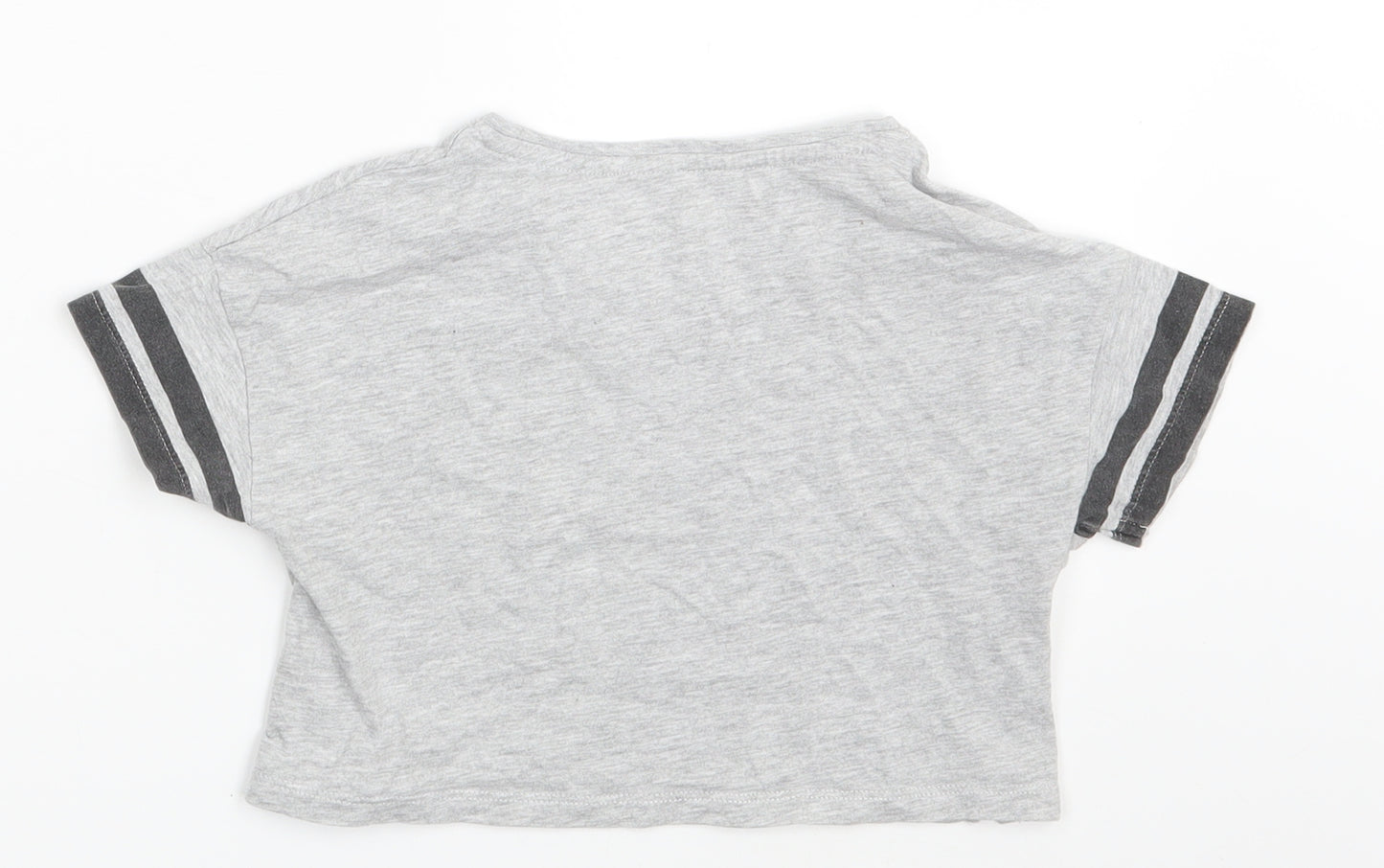 Matalan Girls Grey   Cropped T-Shirt Size 7 Years  - Weekend Vibes