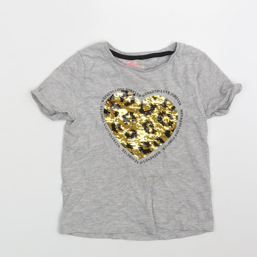 Matalan Girls Grey   Basic T-Shirt Size 5 Years