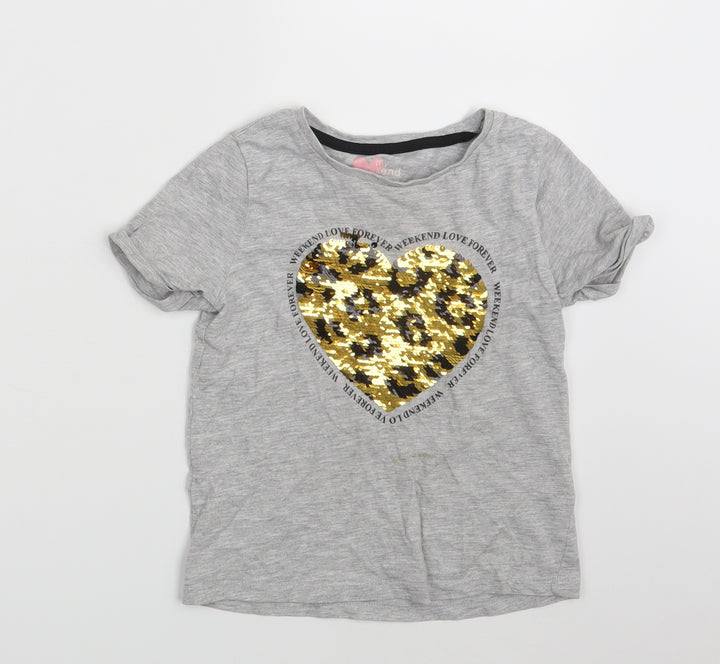 Matalan Girls Grey   Basic T-Shirt Size 5 Years