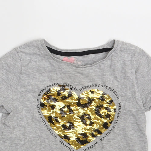 Matalan Girls Grey   Basic T-Shirt Size 5 Years