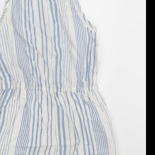NEXT Girls White Striped  Jumpsuit One-Piece Size 5 Years