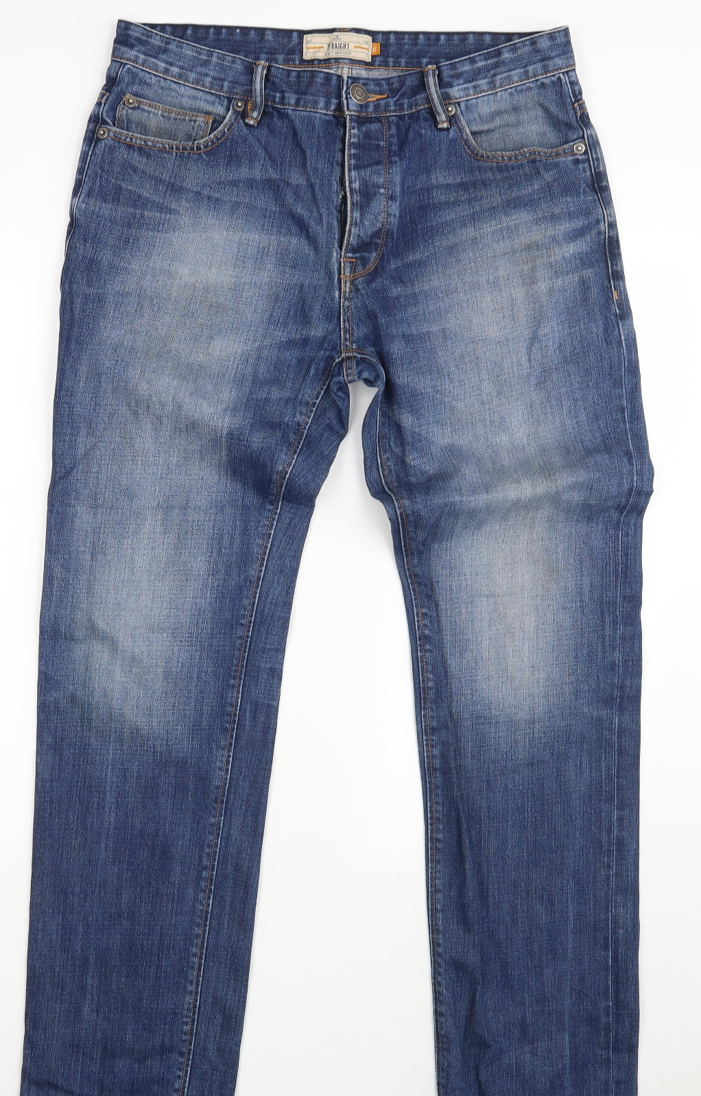 NEXT Mens Blue  Denim Straight Jeans Size 32 L33 in