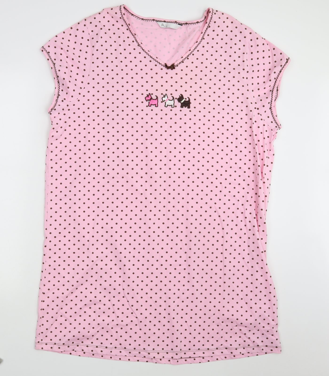 BHS Womens Pink Polka Dot  Basic T-Shirt Size 22