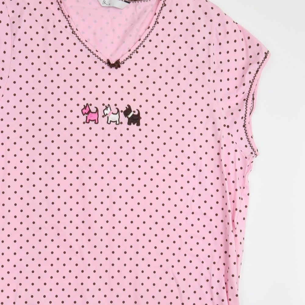 BHS Womens Pink Polka Dot  Basic T-Shirt Size 22