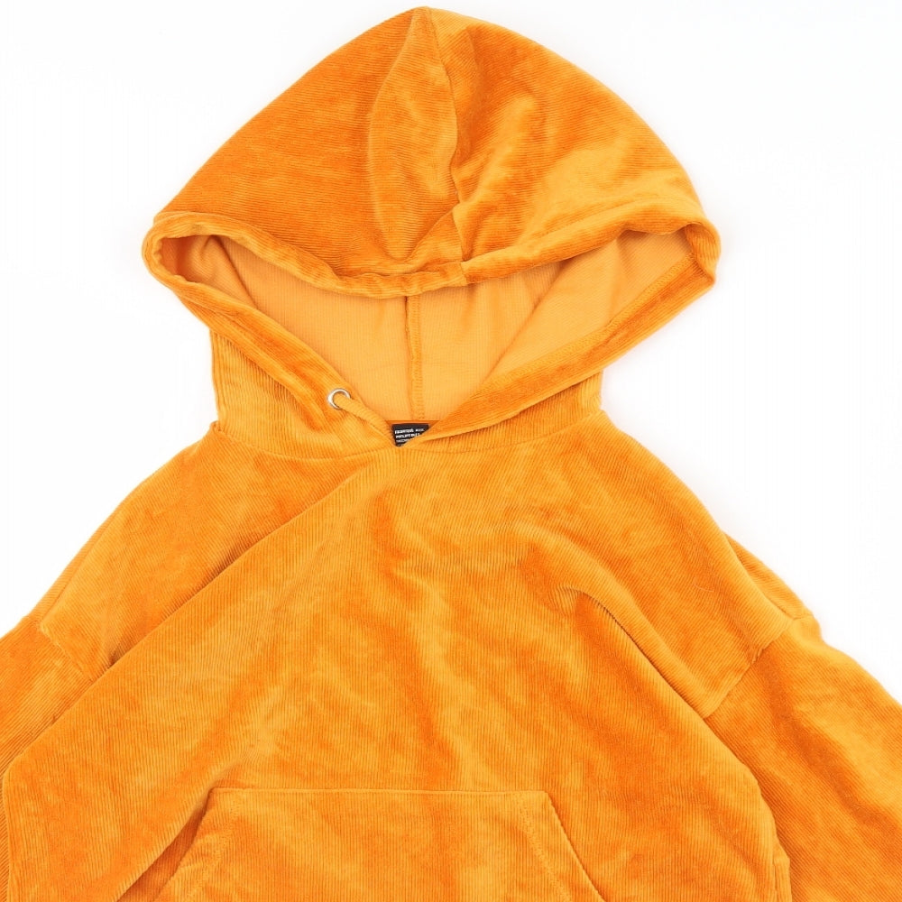 FOREVER 21 Womens Yellow  Corduroy Pullover Hoodie Size S
