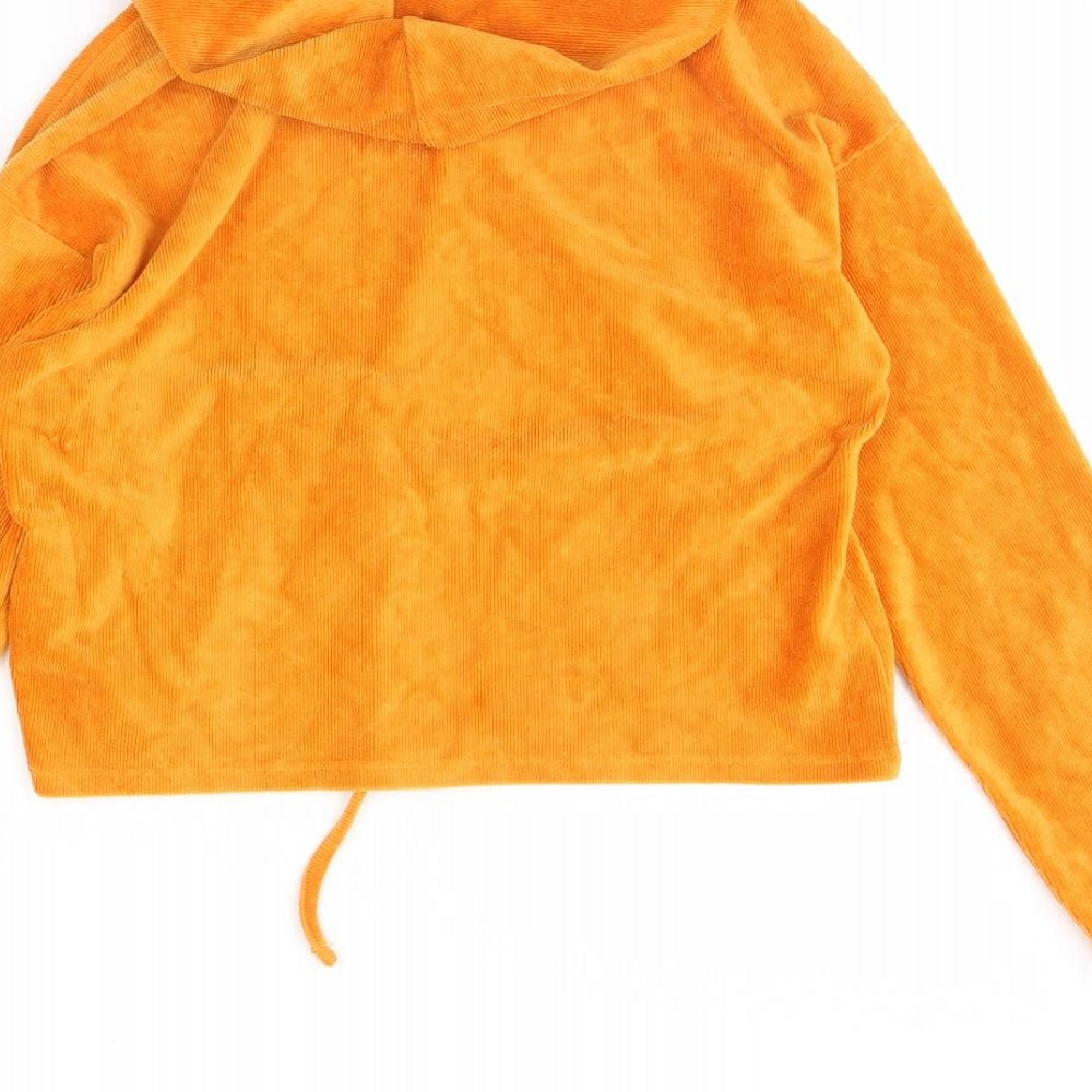 FOREVER 21 Womens Yellow  Corduroy Pullover Hoodie Size S