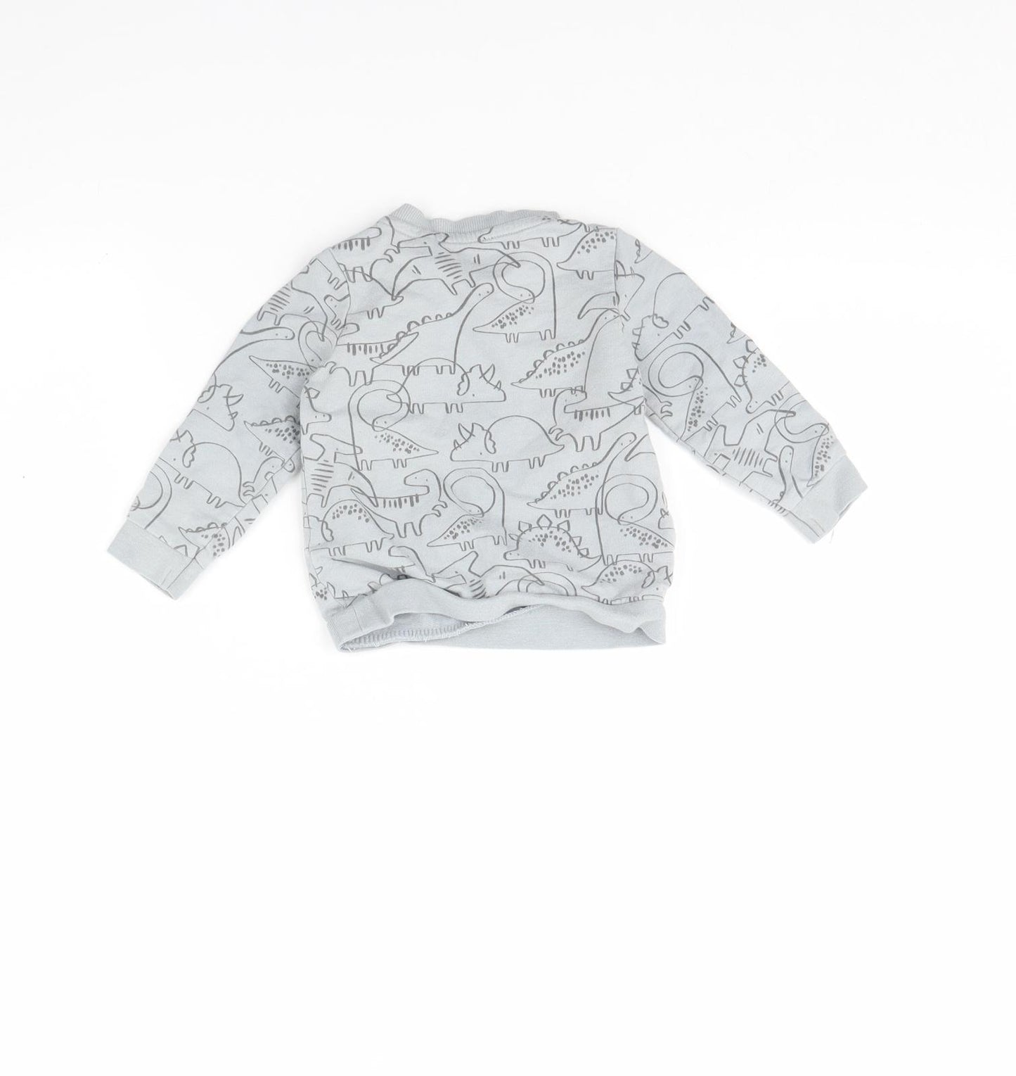TU Baby Grey Animal Print  Pullover Jumper Size 6-9 Months  - Dinosaur