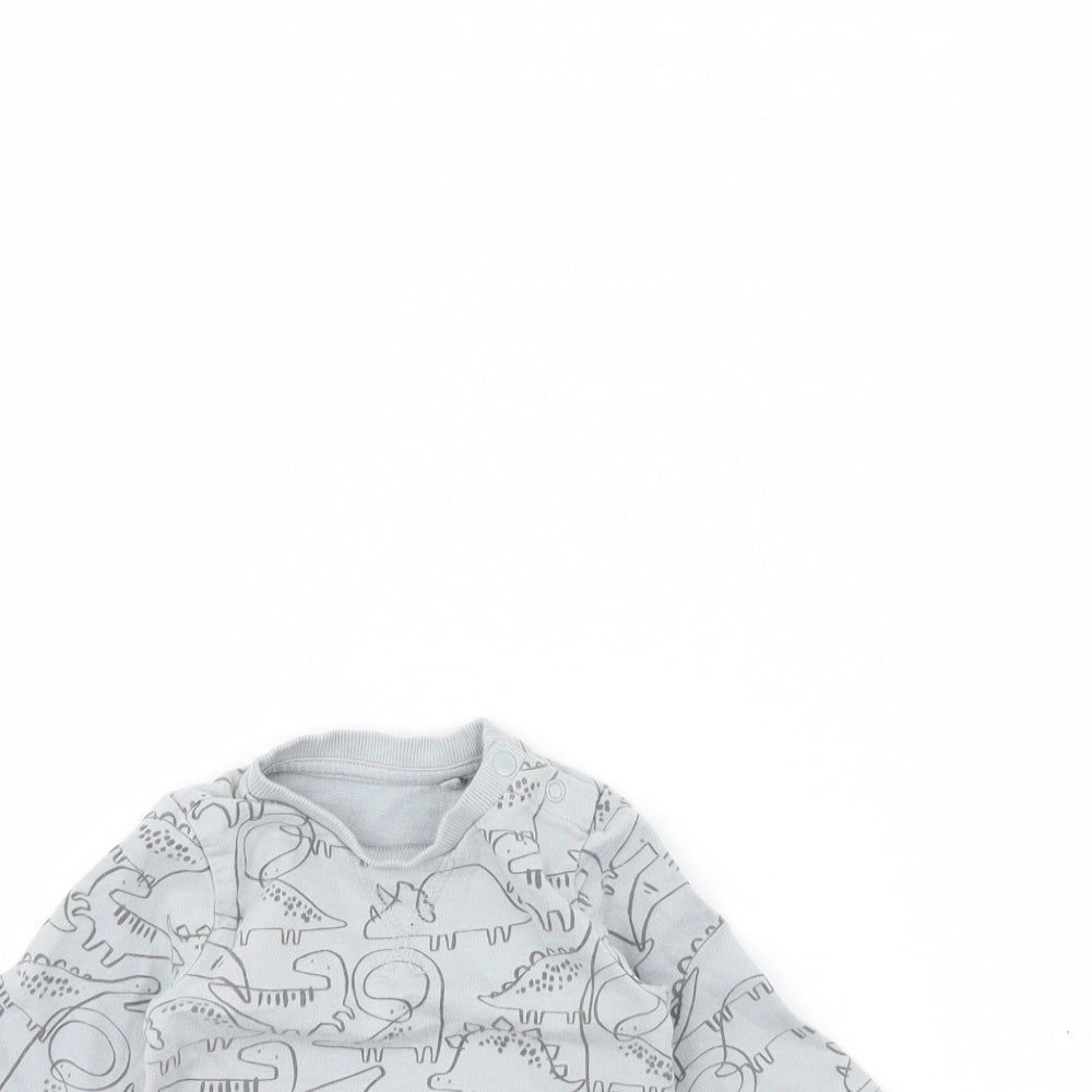 TU Baby Grey Animal Print  Pullover Jumper Size 6-9 Months  - Dinosaur