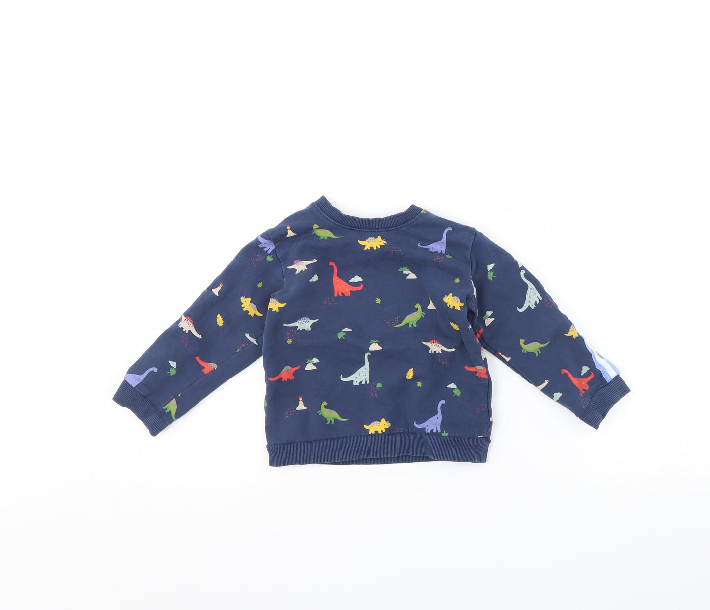 M&s Baby Blue Spotted  Pullover Jumper Size 18-24 Months  - Dinosaur