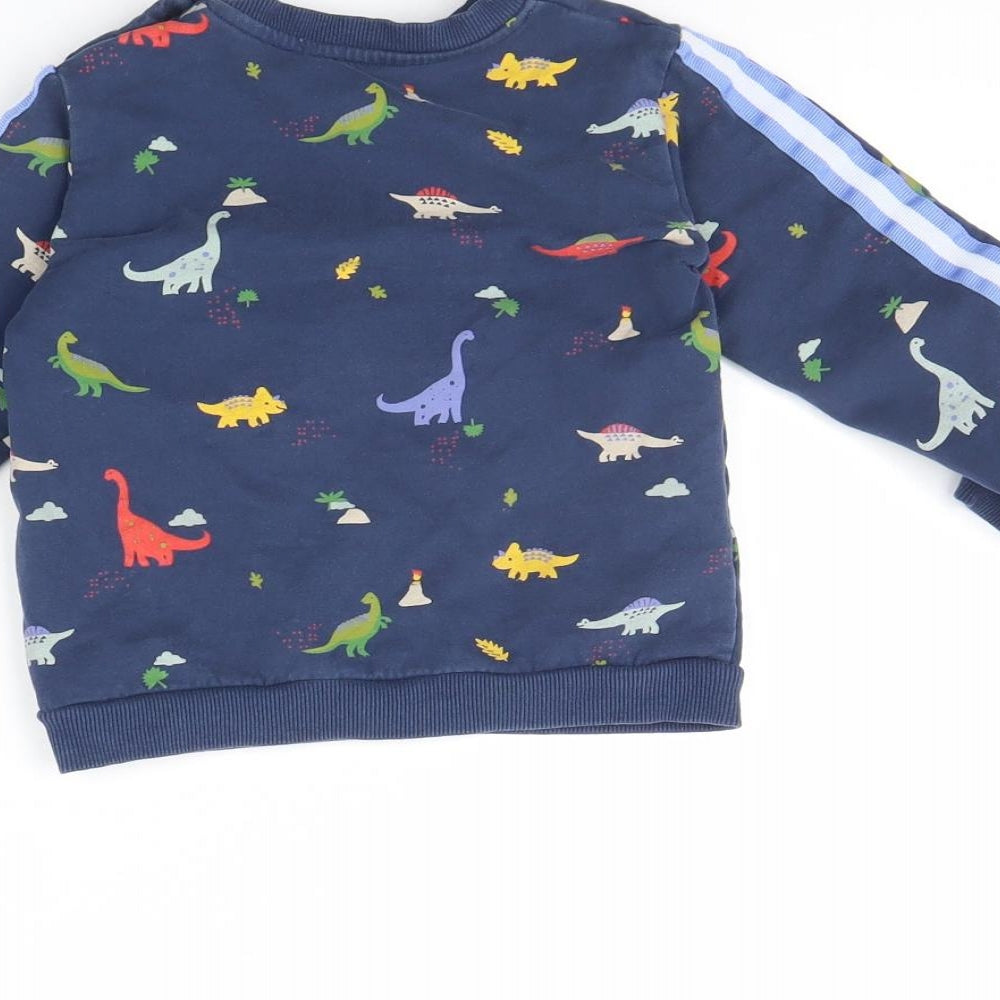 M&s Baby Blue Spotted  Pullover Jumper Size 18-24 Months  - Dinosaur