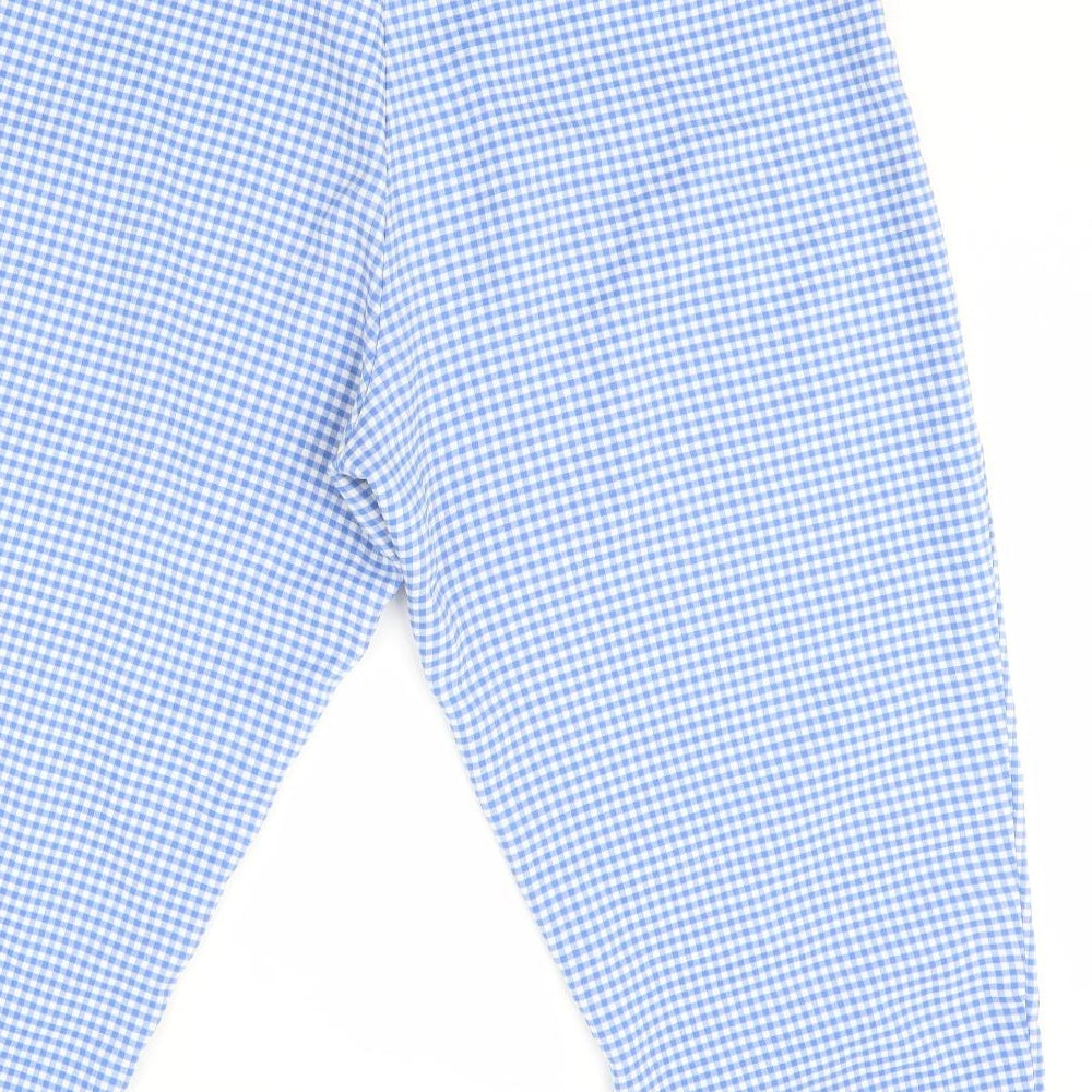 Classic Womens Blue Plaid  Cropped Trousers Size 18 L23 in