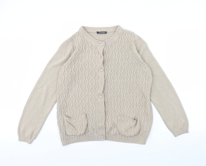 Bonmarché Womens Beige Cardigan Jumper Size M