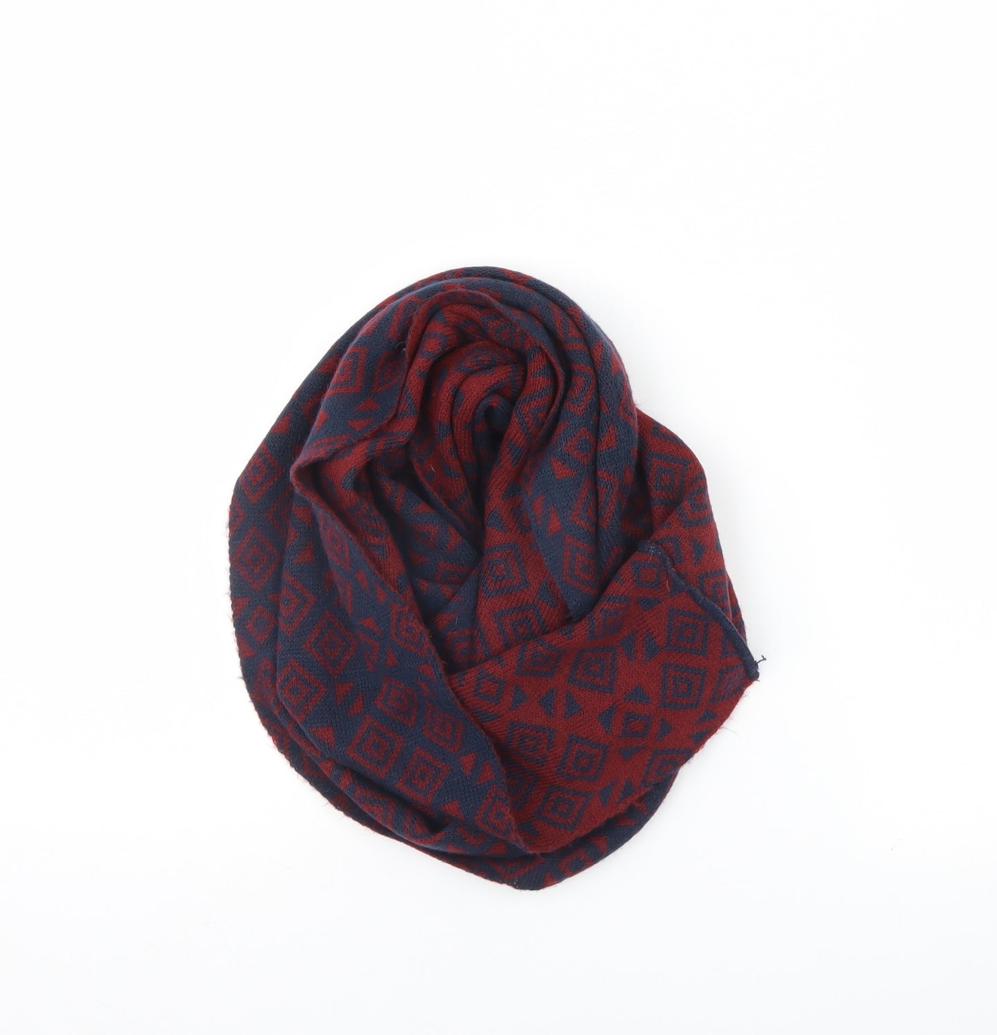 Preworn Womens Red Geometric   Scarf