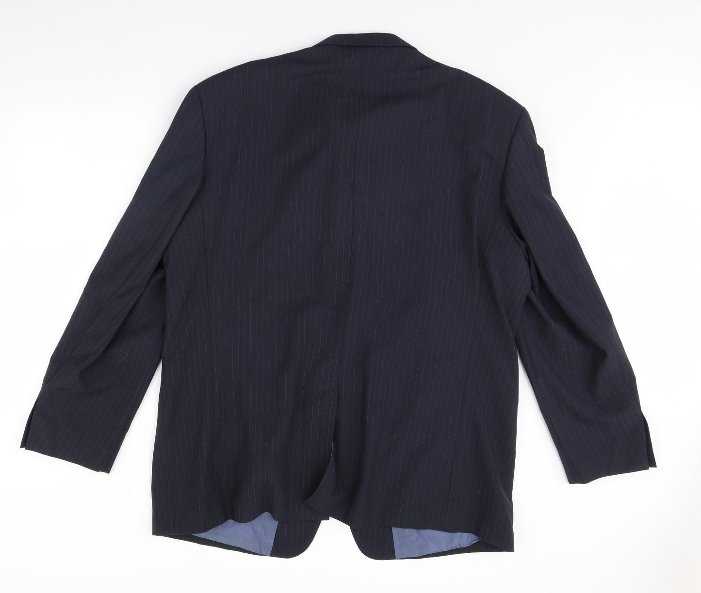 Preworn Mens Blue Striped  Jacket Blazer Size 52  - Shoulder Pads